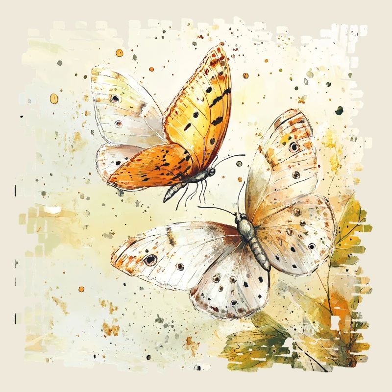 Wasserfarbene Schmetterlinge