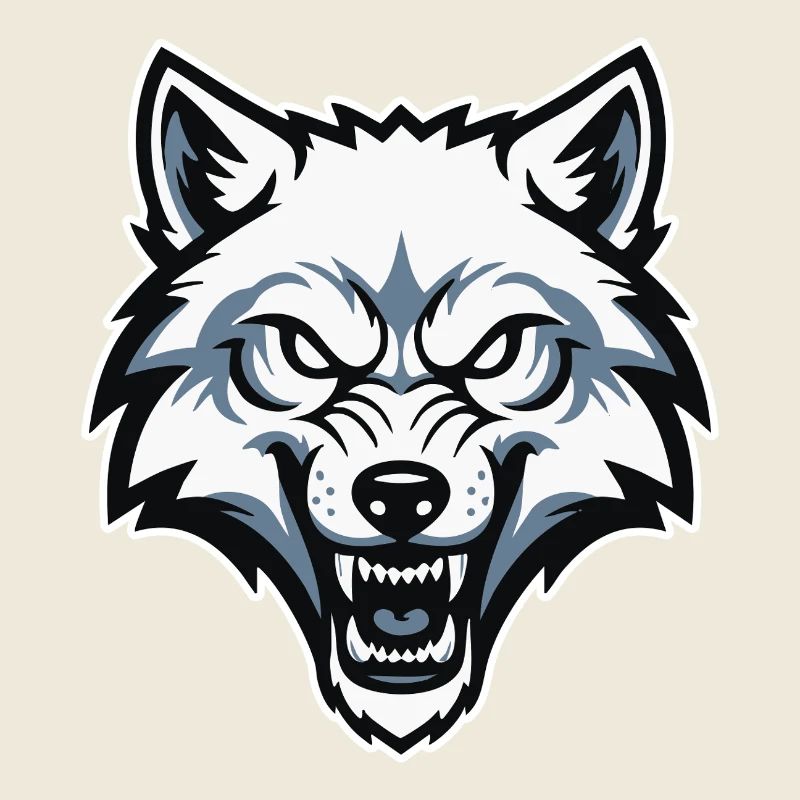 Wild Arctic White Wolf Maskottchen-Maskottchen-Logo