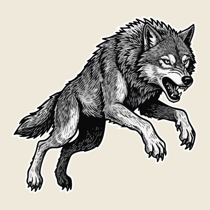 Wild Wolf Race Mascot Alpha Wolf