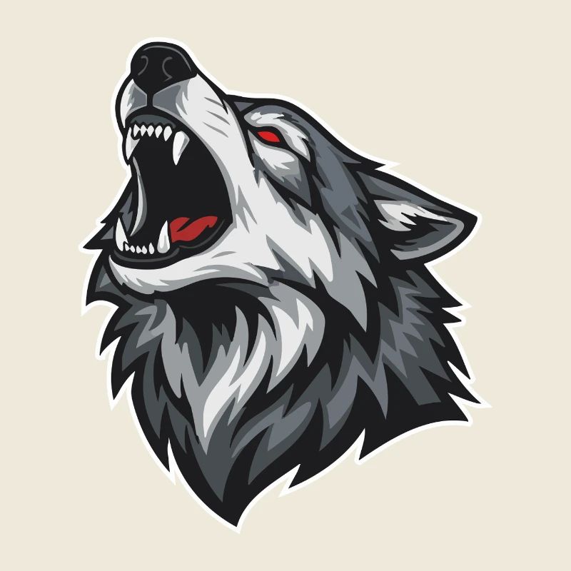 Wild Wolf Heult Rotaugen-Maskottchen Wolf Maskottchen