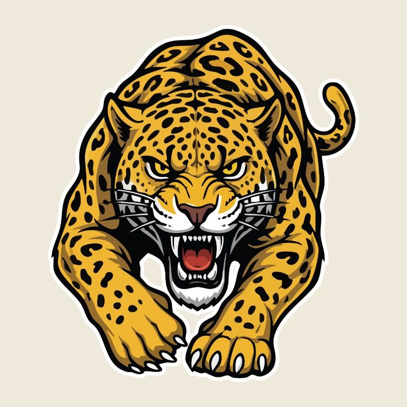 Leopard Jaguar Wild Attack Mascot Predator