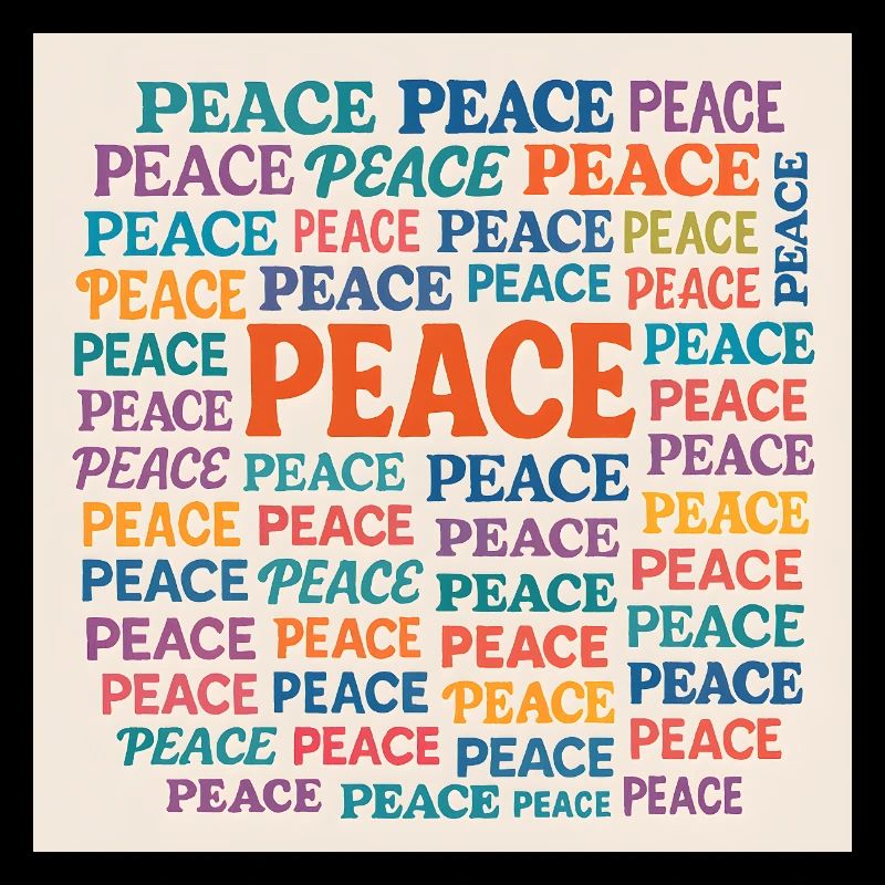 Peace Mosaic Farb-Typo Muster