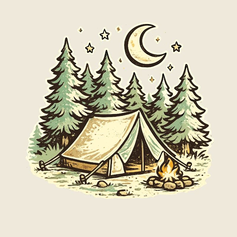 Forest Camping Moonlight Nights