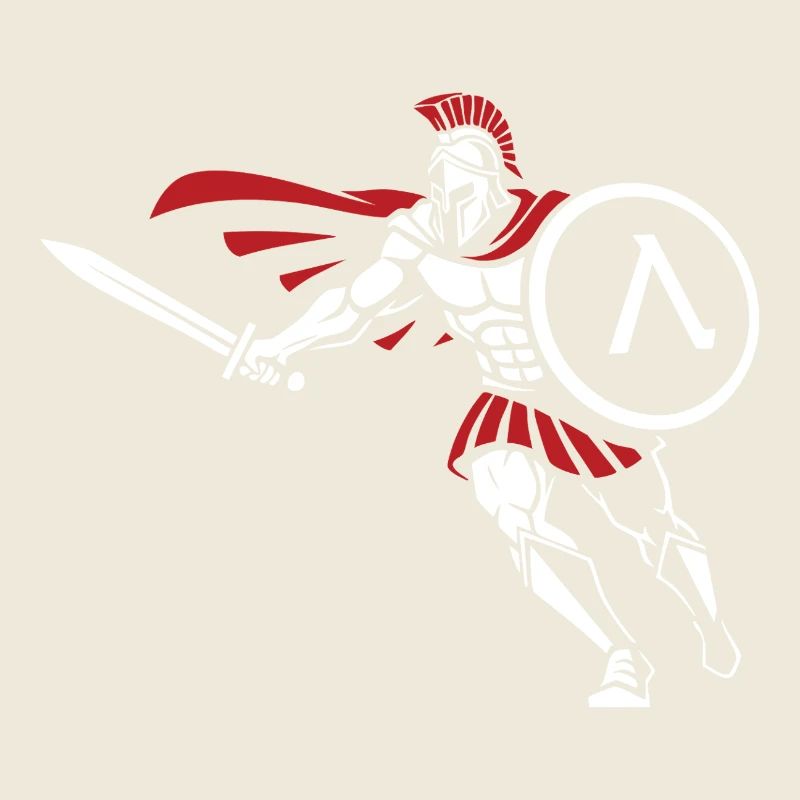Spartan Attack Sword Shield Spartan Mascot