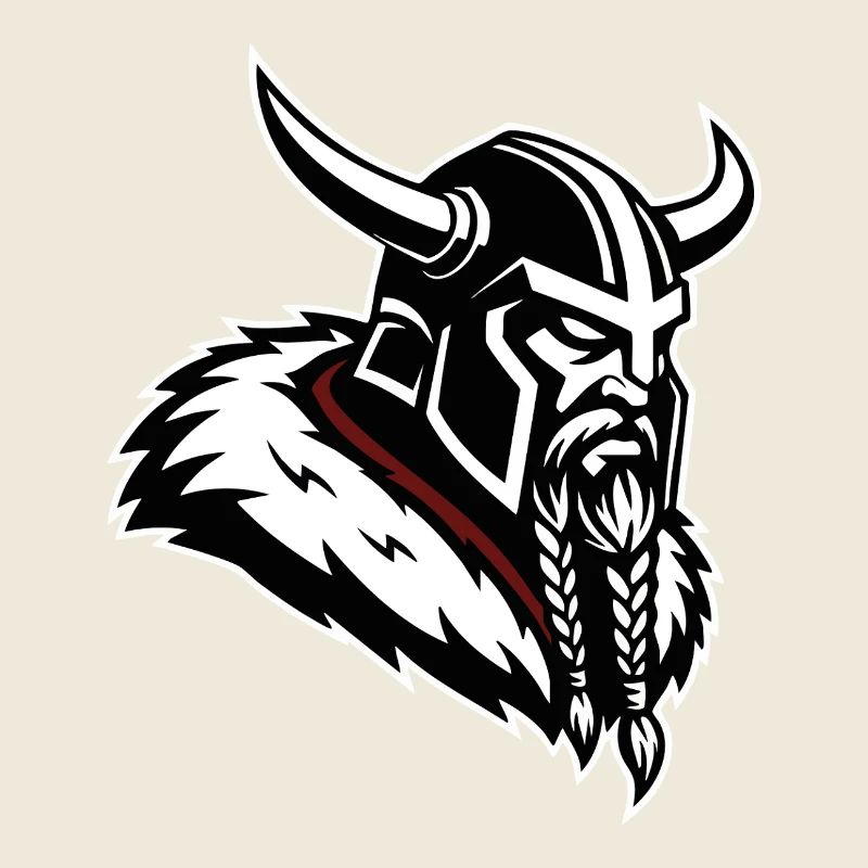 Wikinger-Eroberer, nordisches Maskottchenprofil Krieger