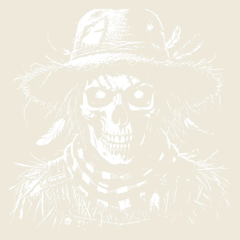 Skeleton with straw hat
