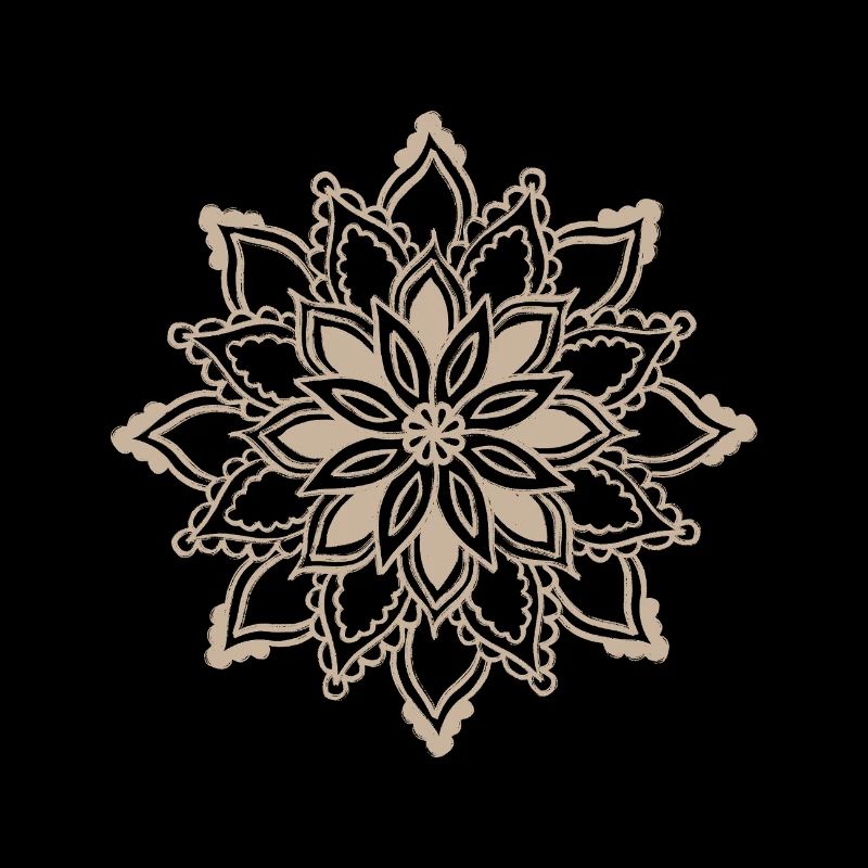 Beige Mandala Lace Pattern