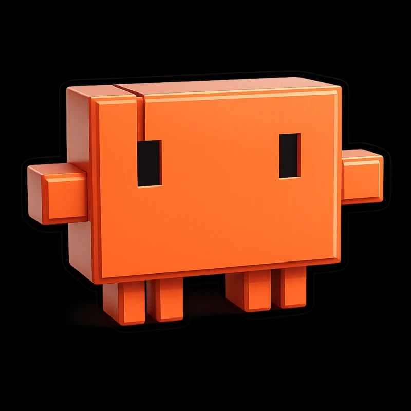 Claude Code Pixel 3D Mascot Cute Dev Sticker