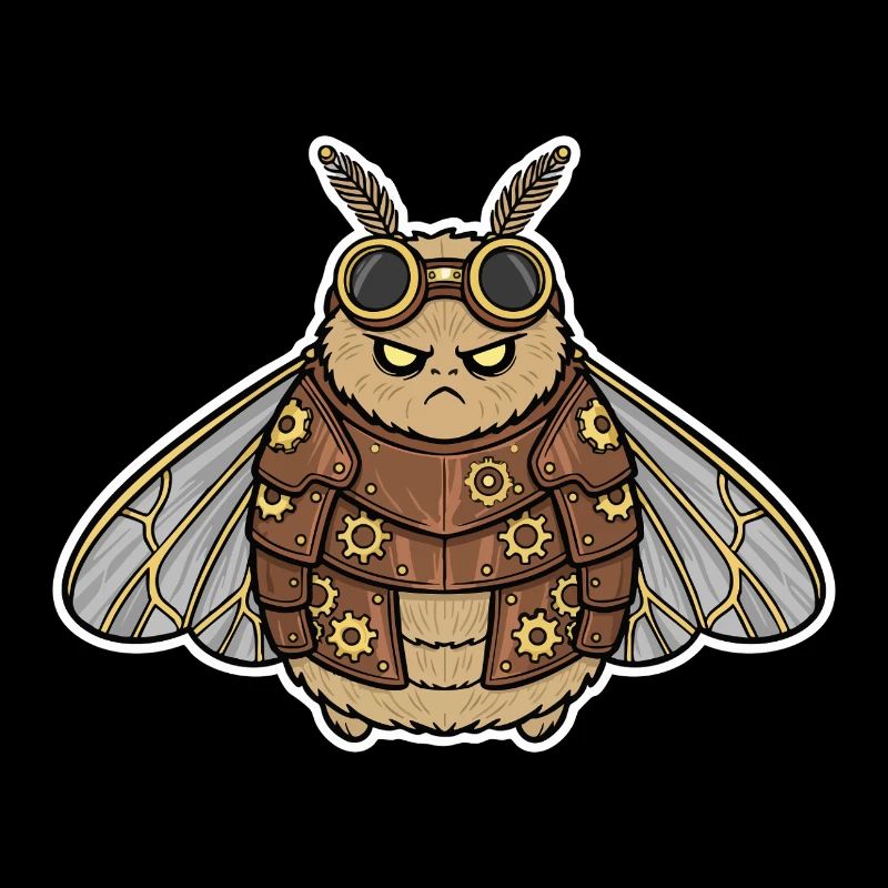 Steampunk Night Moth Rüstung Bronze Zahnräder