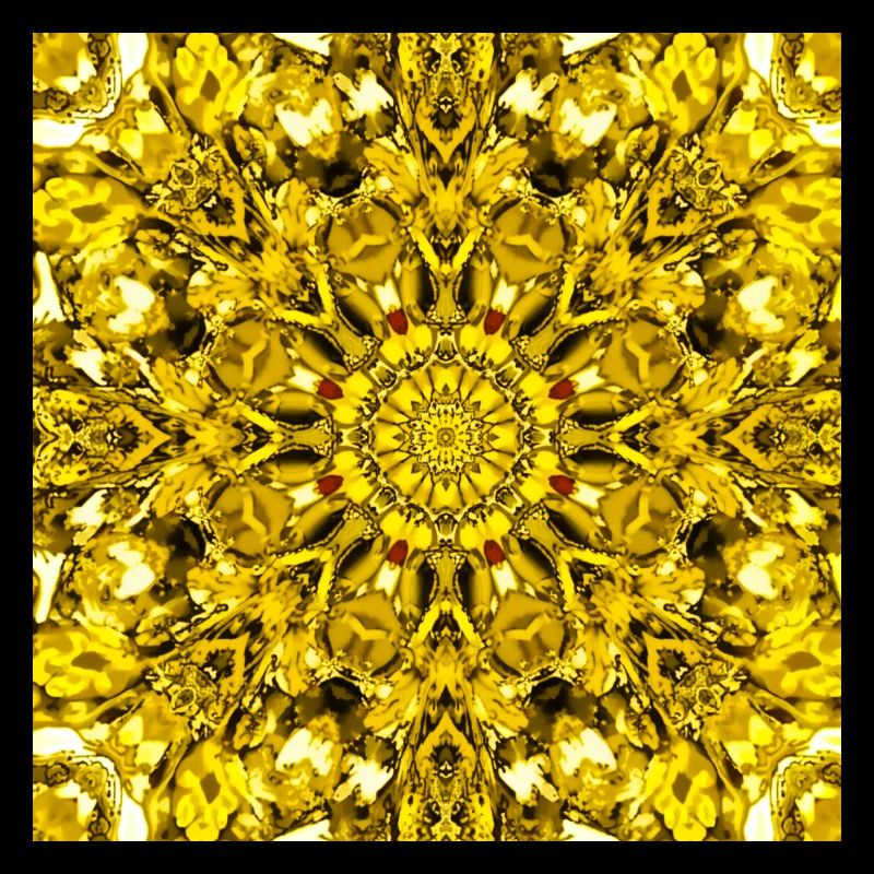 Yellow mandala radial pattern
