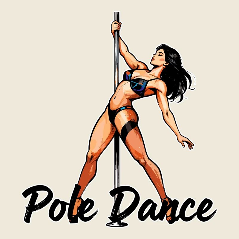 Silhouette de pole dance – Art élégant Pin-Up