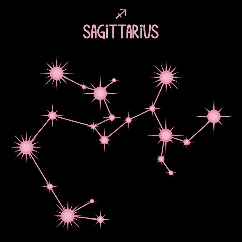 Sagittarius Zodiac Sign Star Constellation Pink