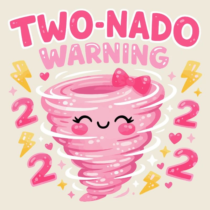 Two-nado Warning 2. Geburtstag Mädchen Design