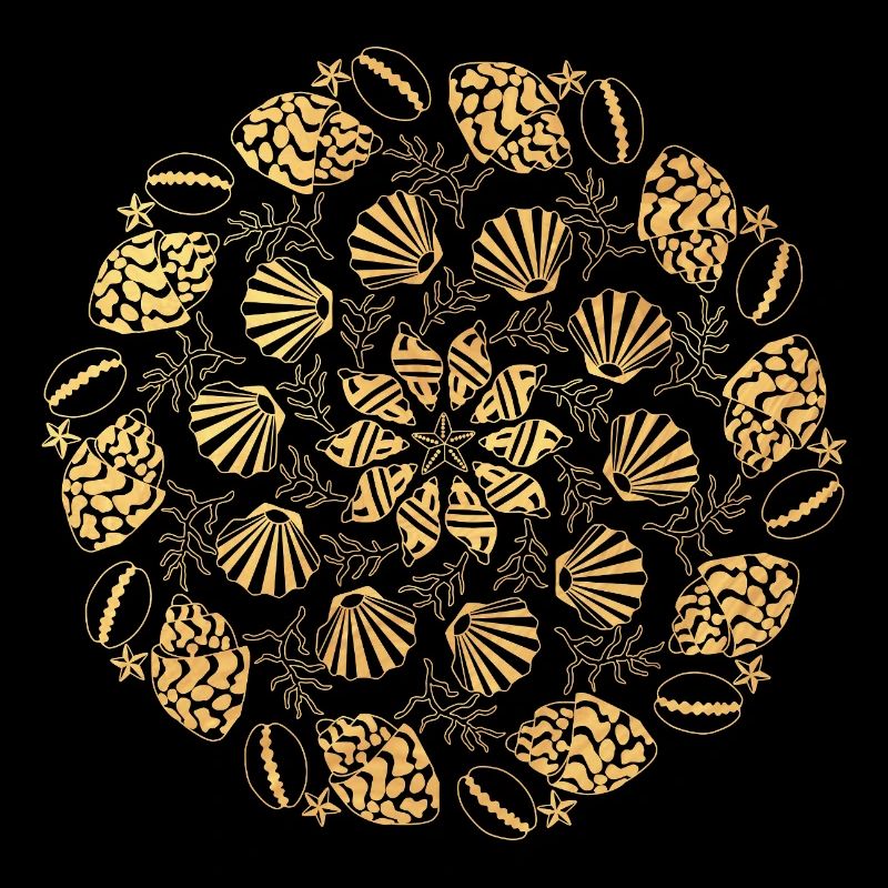 Mandala de coquillage - or