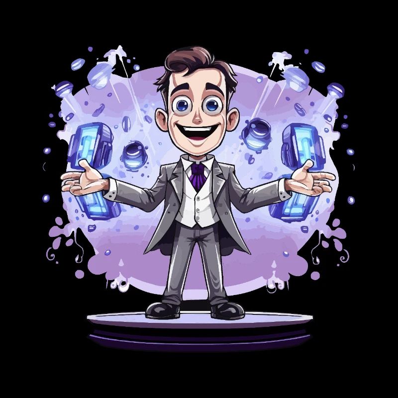 Spectacle de magicien en costume avec énergie