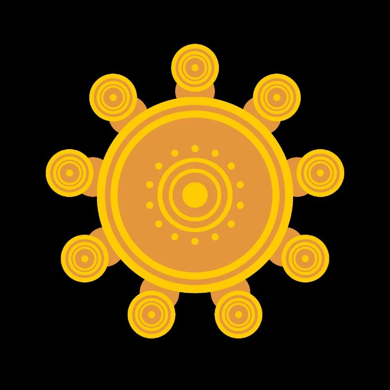 Soleil mandala orange central