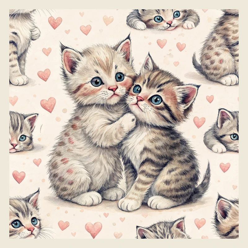 Pastel Kittens Herzliche Umarmung