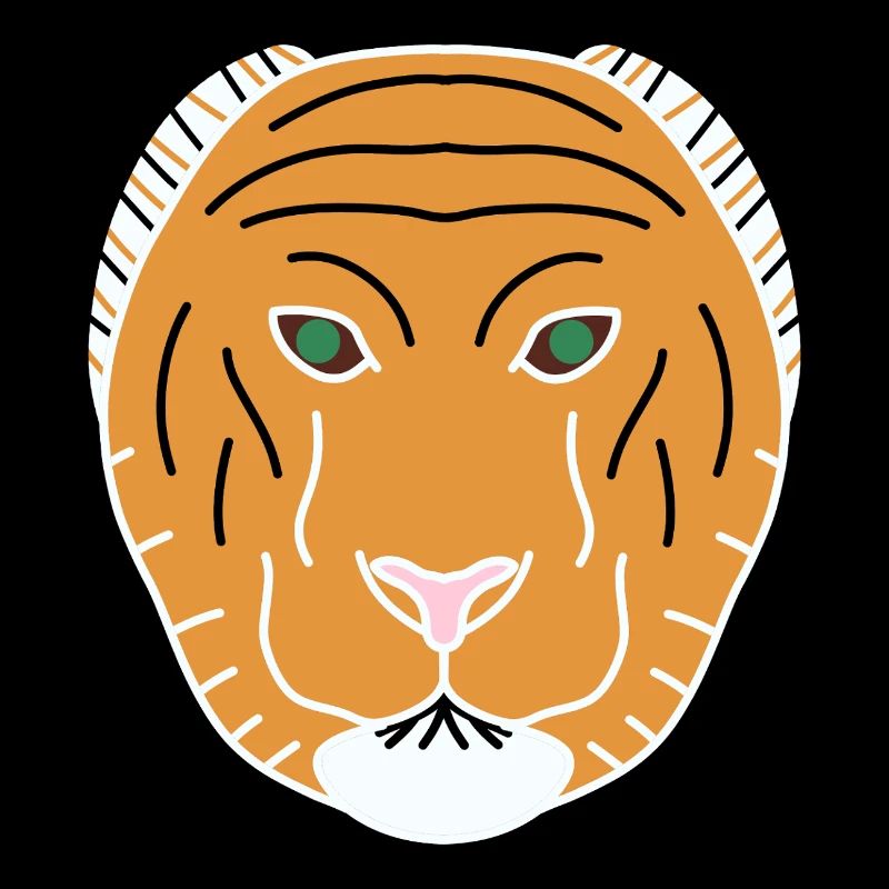 Tigre minimaliste orange