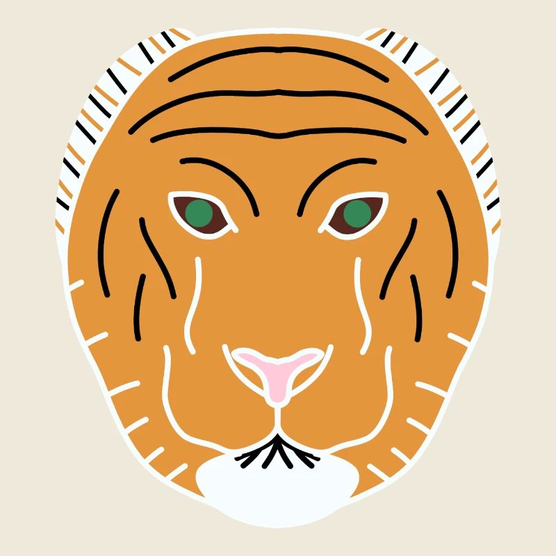 Oranger minimalistischer Tiger