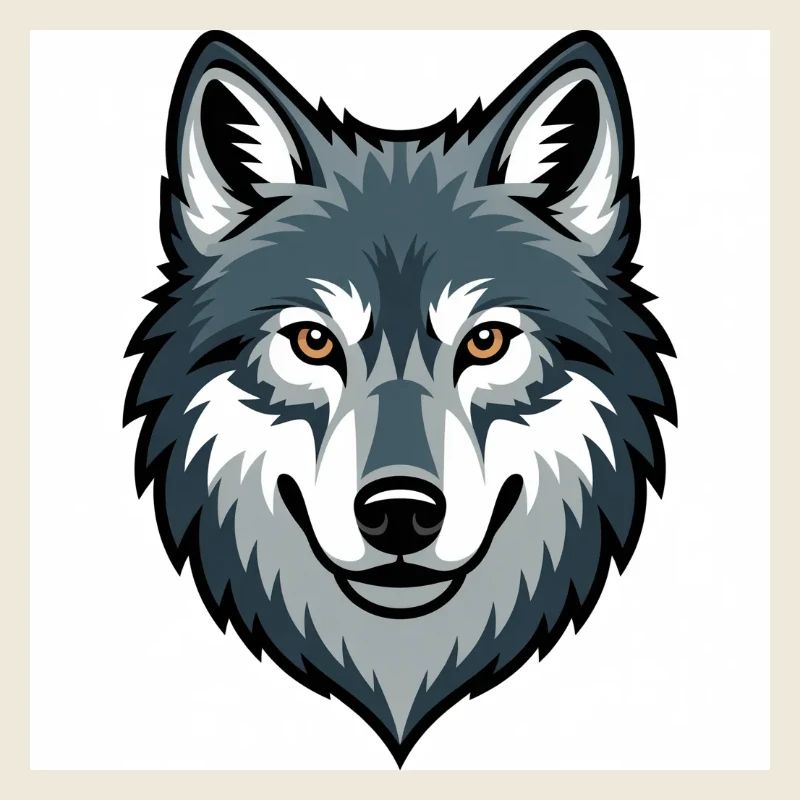Wolfskopf – stilisierte Illustration