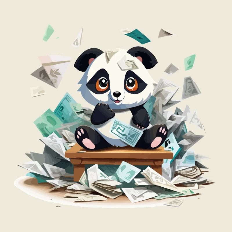 Pluie d’argent panda à la table