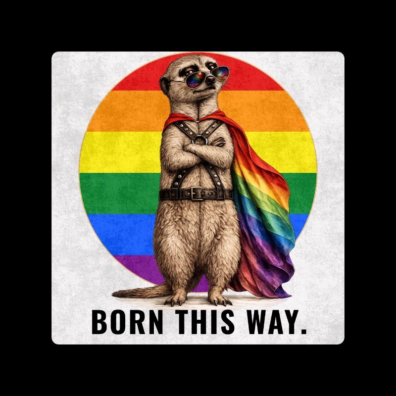 Born This Way LGBTQ Pride Suricate Design