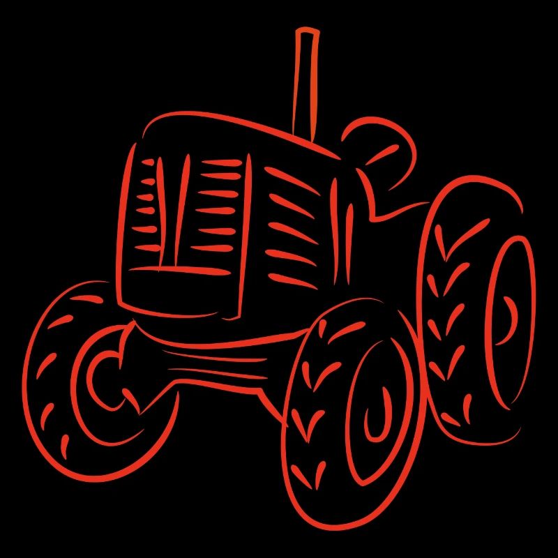 Rustic Tractor Silhouette Design
