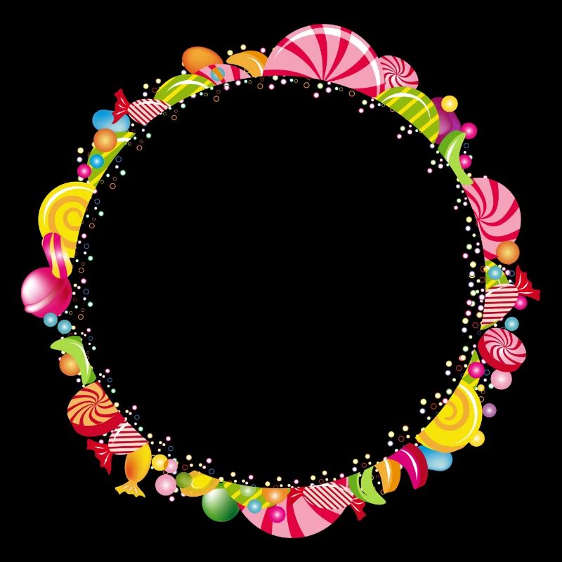 A round frame of sweets for your own texts