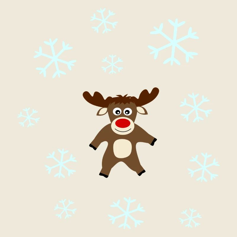 Reindeer in the snow Elk Snowflake Christmas