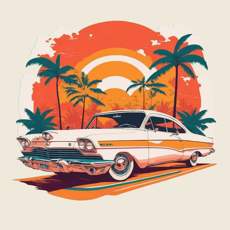Palm trees sunset American style