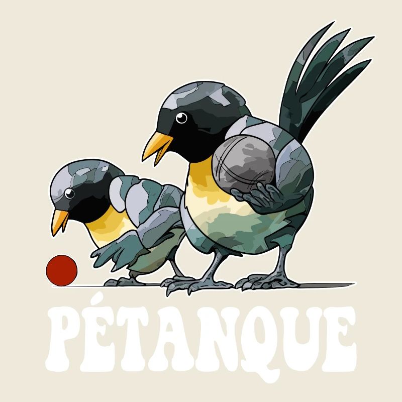 Petanque player Boule bird balls for boules