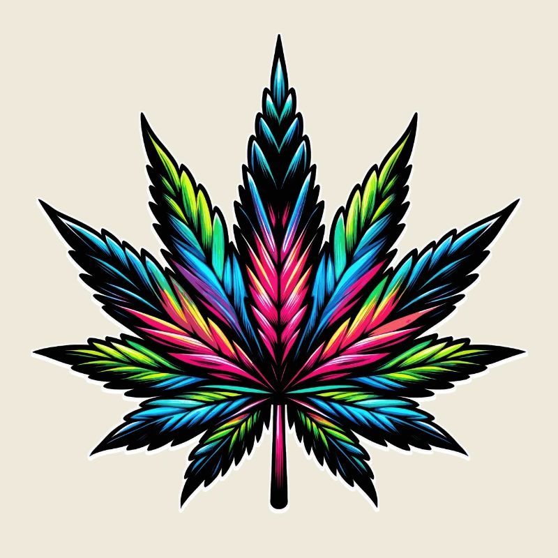 Cannabis Neon psychedelisches Design