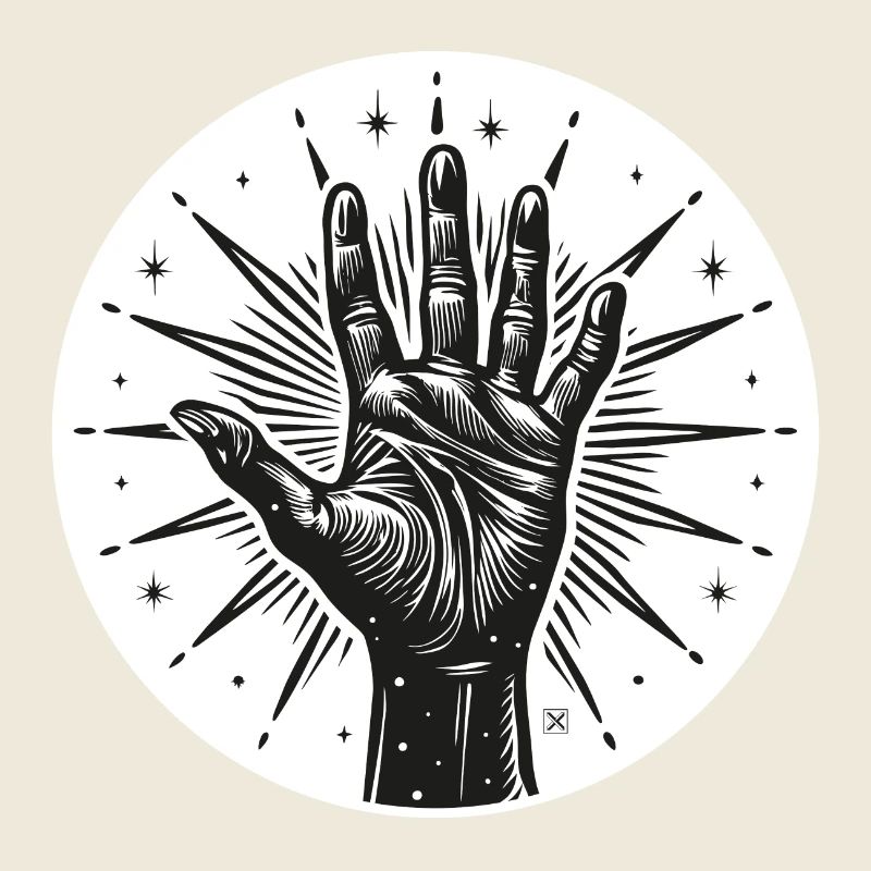 Main étoile avec flashs