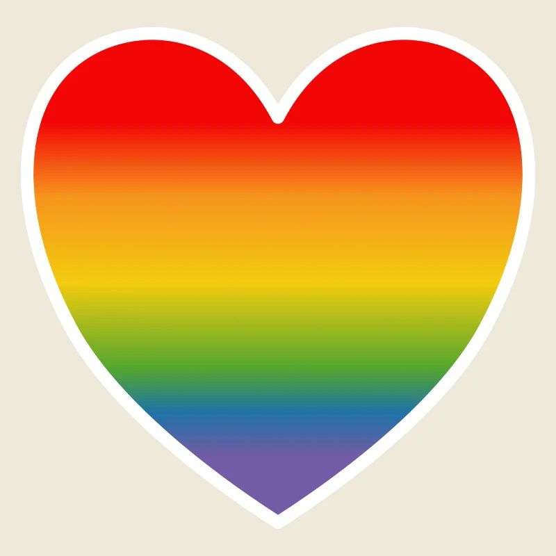 Chemise LGBT Rainbow Heart blanc