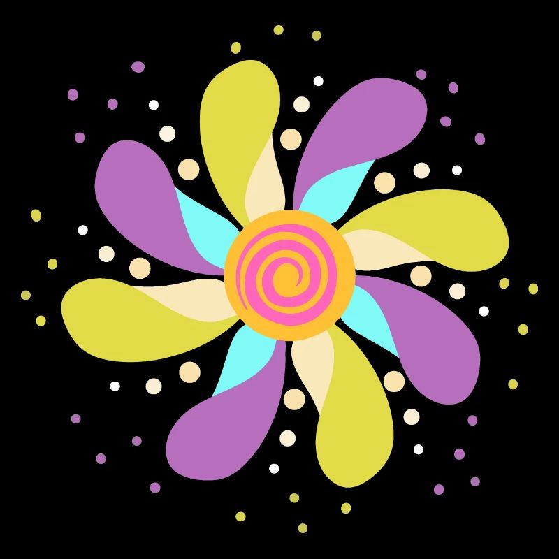 Fleur Psychédélique Colorée