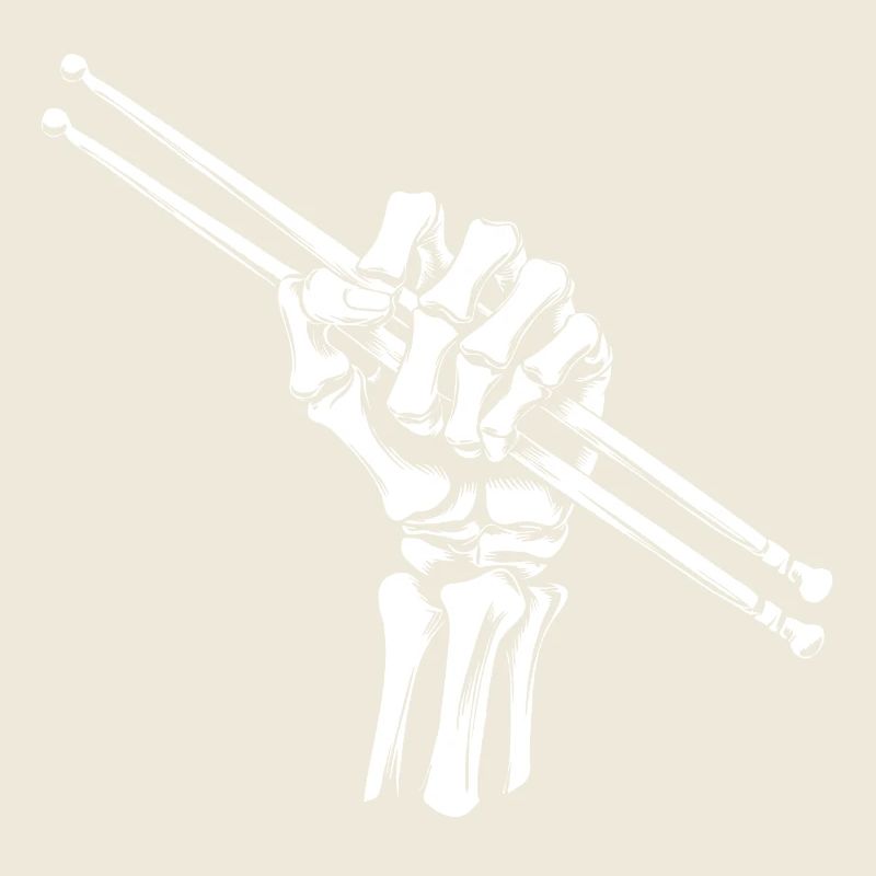 Bone Hand with Drumsticks Drummer Design