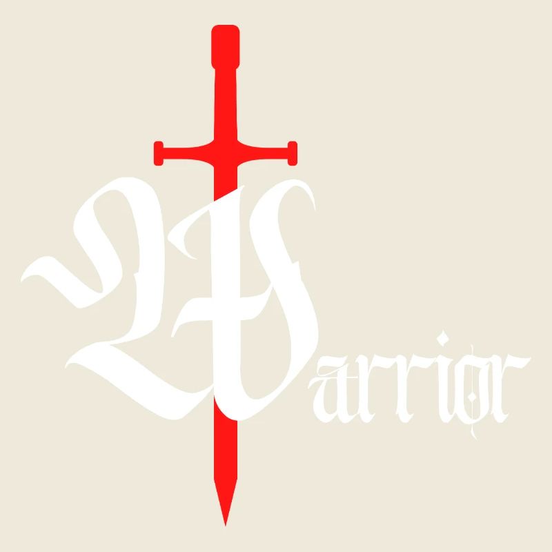Gothic Warrior Design with Sword white text