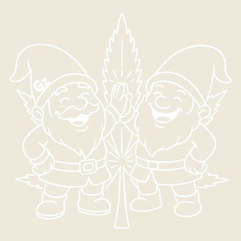 Zwergenfreunde mit Cannabisblatt