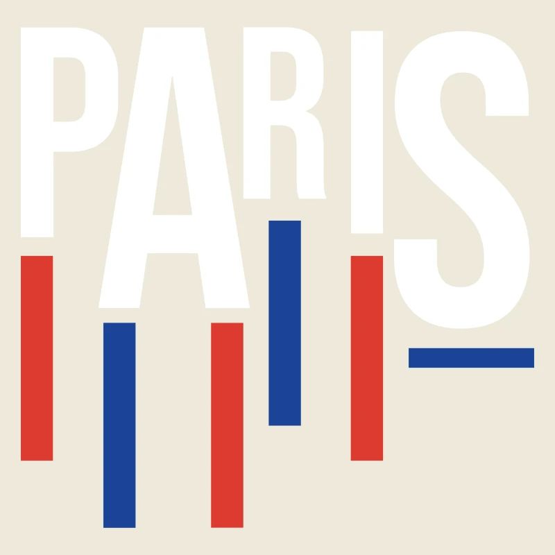 Paris Typography with Flag Accents