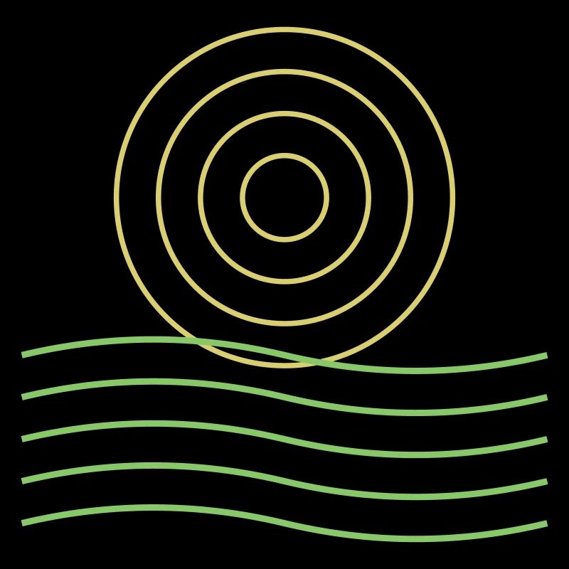 Abstract Sun Icon and Lines