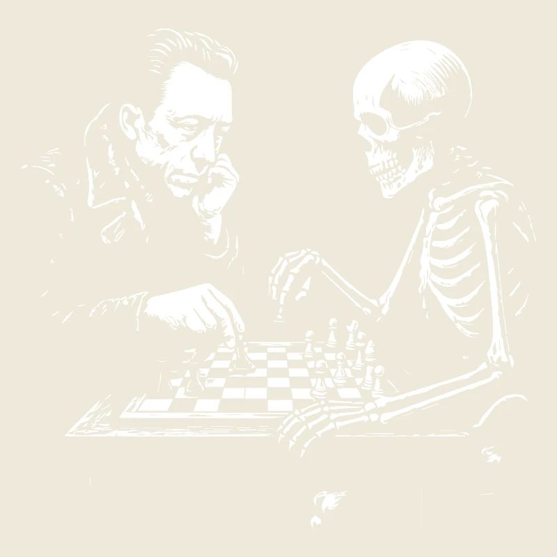 Duel d’échecs Camus et Skeleton