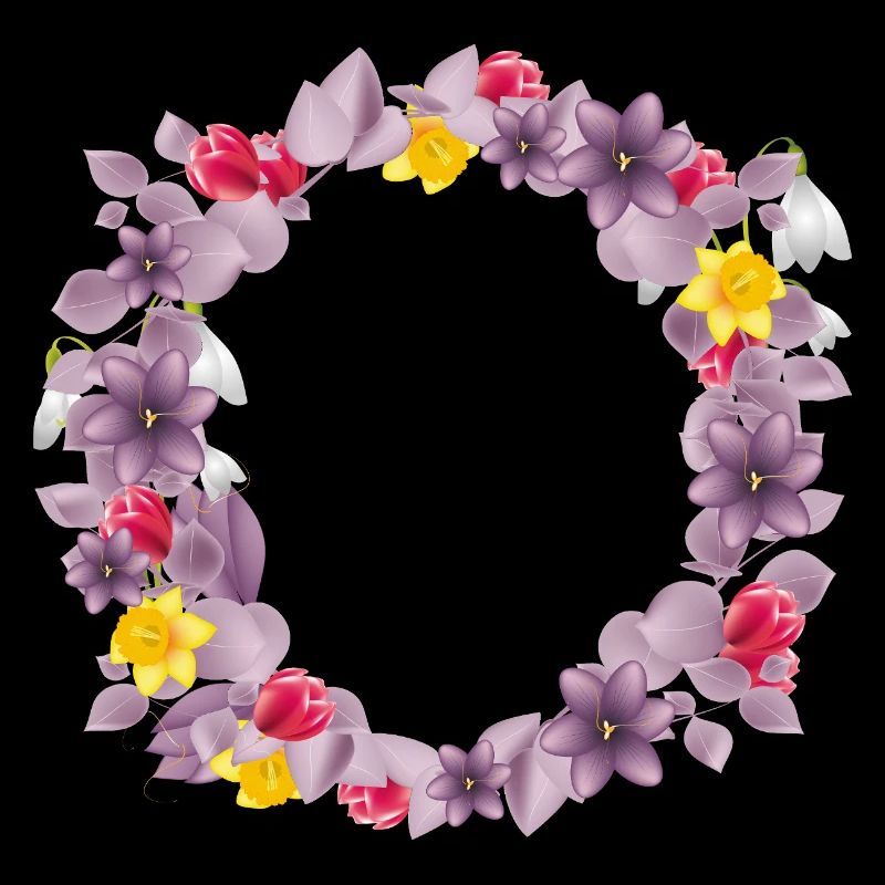 Altrosa Eukalyptuskranz mit zarten Frühlingsblüten