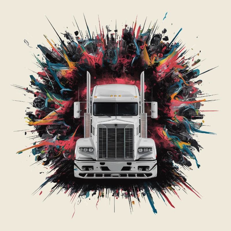 Empreinte de camion semi-remorque cargo