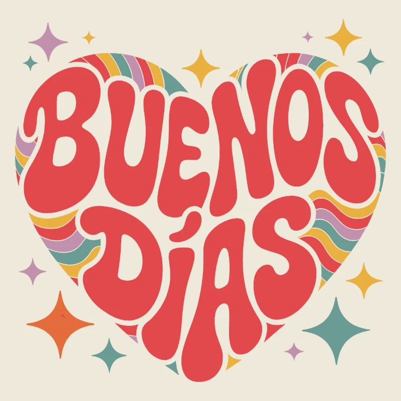 Groovy Buenos Dias Retro Heart