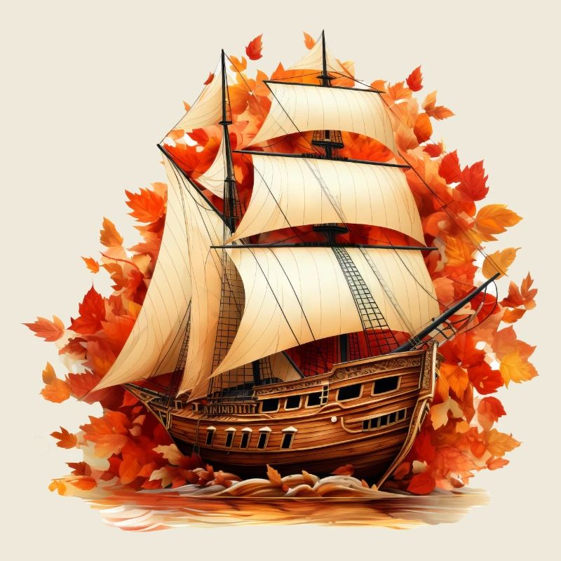 Voile d’automne : voilier à travers le feuillage coloré