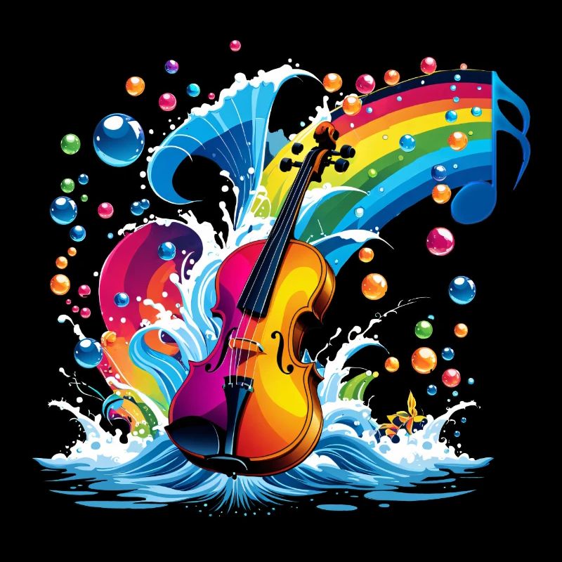 Fantastic violin in bright colors