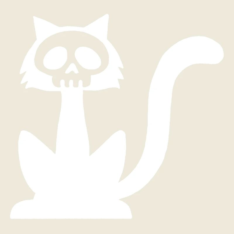 Tête de mort chat blanc