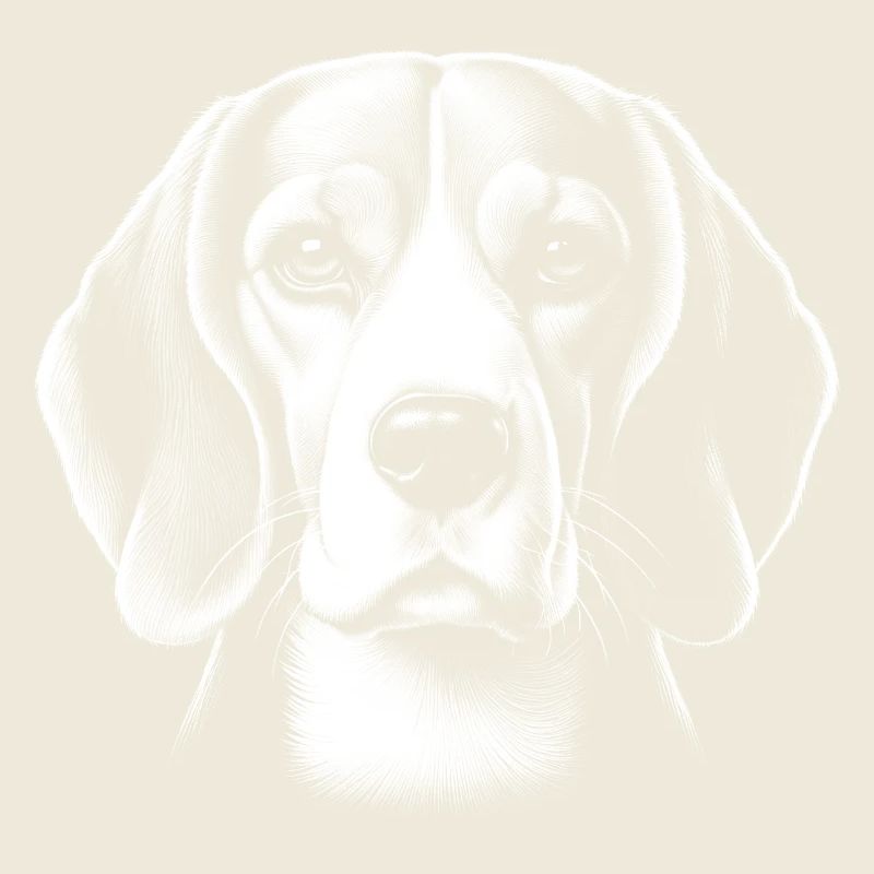 Tête de beagle mignonne dans un style de dessin réaliste
