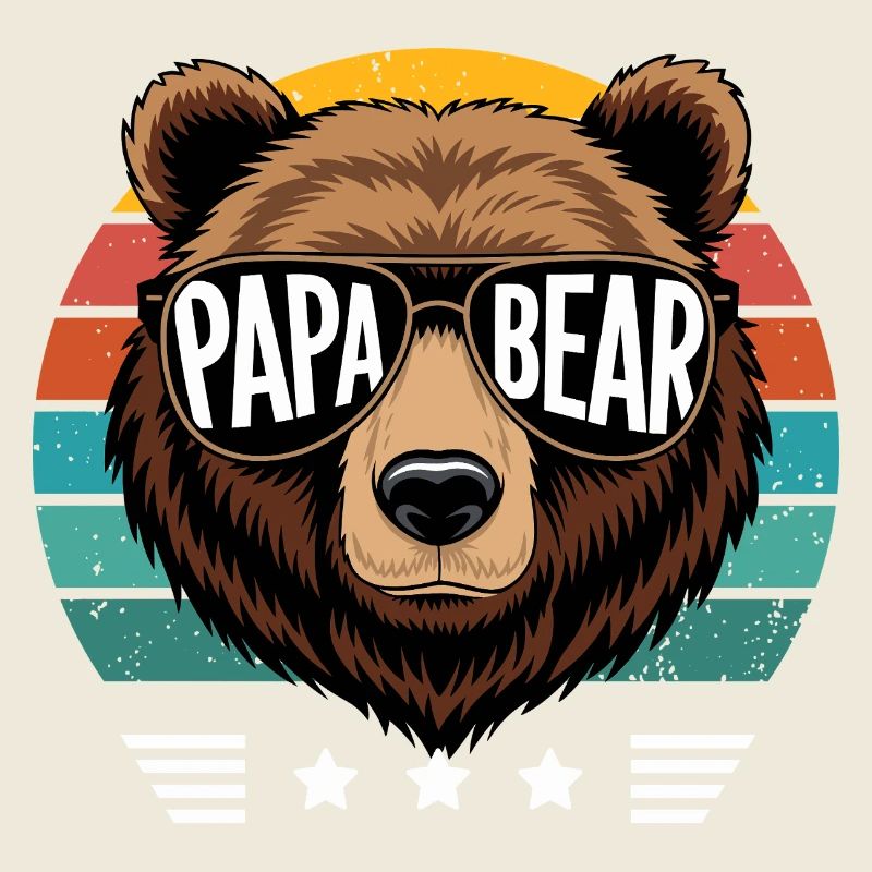 Vatertag Papa Bear Retro Vater Kinder Geburtstag