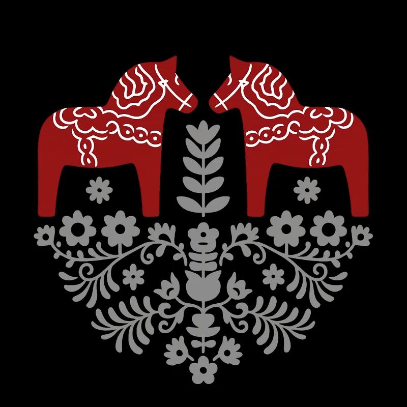 Dala Pferd – Skandinavische Folklore in Grau